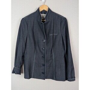 WORTH Women’s Modern High Collar Wool Blend Jacket Size 12 Preppy 167